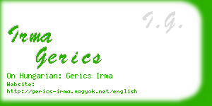 irma gerics business card